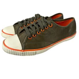 Tretorn Tournament Mens‎ Leather Sneakers Lace Up Low Tops Green Size 8 UK 7
